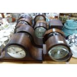 A COLLECTION OF 1930S OAK CASED MANTEL CLOCKS and similar