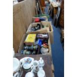 A LARGE COLLECTION OF FISHING EQUIPMENT to include rods, a net, reels and sundries