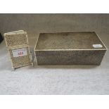 A 1930S SHAGREEN CIGARETTE BOX and a 19th century carved ivory card case (2)