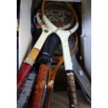 A COLLECTION OF TENNIS RACQUETS