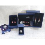 SWAROVSKI: A collection of jewellery, all in fitted presentation boxes, consisting of two pairs of
