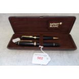 A MONT BLANC 146 FOUNTAIN PEN and propelling pencil set (boxed)