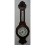 AN OAK CASED BANJO BAROMETER