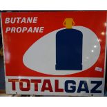 A VINTAGE ENAMEL, 'TOTALGAZ' DOUBLE SIDED SIGN, 49cm high