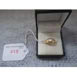 A DIAMOND SET GYPSY STYLE DRESS RING on an 18ct yellow gold shank, ring size J