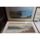 L LEWIS: A lake scene, watercolour, signed and dated '03 and another watercolour of a coastal