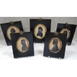 A COLLECTION OF 19TH CENTURY SILHOUETTES of gentlemen, in original frames (5)