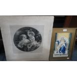 A WATERCOLOUR STUDY of The Virgin and Child with St John, the reverse inscribed 'painted by John