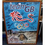 A TEAM GB OLYMPIC POSTER, from the Athens Olympics signed my the team in marker pen