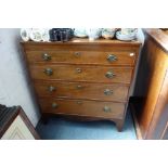 A GEORGE III MAHOGANY CHEST OF FOUR GRADUATED DRAWERS, 86cm high x 81cm wide