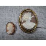 A CAMEO BROOCH and one other pendant brooch (2)