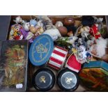 A PAIR OF FESTIVAL OF BRITAIN SOUVENIR TINS, other tins and sundries