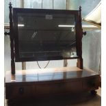 A REGENCY MAHOGANY DRESSING MIRROR fitted three drawers