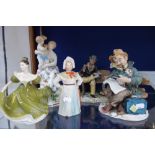 A MEISSEN STYLE GROUP, a Doulton figure 'Lynn' HN2329, an Edwardian nodding figure and other items