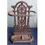 A VICTORIAN STYLE CAST IRON UMBRELLA STAND, 50cm high