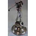 GOLFING INTEREST: A TROPHY MASCOT, the silver circular foot by T H Hazelwood & Co, Birmingham, 1905,