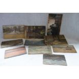 TEN LATE 19TH CENTURY OIL ON PANEL ''EN PLEIN AIR' SKETCHES BY 'H de TG'