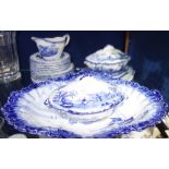 A ROYAL CROWN DERBY BLUE AND WHITE DISH and a Ridgway's child's part dinner service