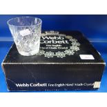 A SET OF SIX WEBB CORBETT CUT GLASS WHISKY GLASSES (boxed)