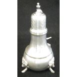 AN AMERICAN SILVER PEPPERETTE, by Frank M Whiting & Company, baluster form, pull-off pierced cover