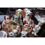 A COLLECTION OF STAFFORDSHIRE DOGS