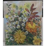 (LADY) DIANA BALFOUR OF INCHRYE: 'Mixed Flowers', impasto oil, unframed