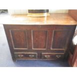 AN 18TH CENTURY OAK MULE CHEST, 105cm wide