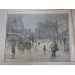 MICHAEL BLAKER, R.E: 'Rainy Evening in London', etching