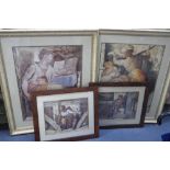 A PAIR OF PRINTS depicting Sybils from Michelangelo's Sistine Chapel ceiling, in moulded frames