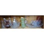 A COLLECTION OF HYACINTH VASES and similar glassware