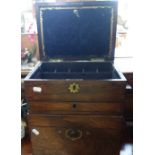 A 19TH CENTURY ROSEWOOD DRESSING BOX and another similar (2)