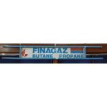 A VINTAGE FRENCH 'FINAGAZ' TIN SIGN in a metal frame