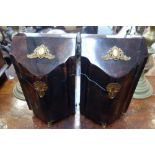 A PAIR OF GEORGE III STYLE KNIFE BOXES with gilt brass fittings, 34cm high