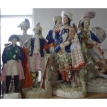 A COLLECTION OF STAFFORDSHIRE FLAT BACK FIGURES to include Scottish men (7)