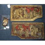 TWO CHINESE CARVED GILTWOOD PANELS, QING DYNASTY, 19TH CENTURY, each carved in relief with