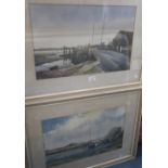 WILLIAM BARNES "Bosham Quay", waterolour, and another, similar