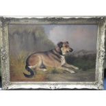 COLIN GREENE (19TH/20TH CENTURY) "Prince", a recumbent hound in a landscape, signed lower right,