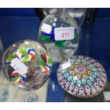 A MILLIFIORE GLASS PAPERWEIGHT and two similar (3)