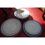 A PART SPODE 'BRADFORD' DINNER SERVICE with blue swag and gilt border