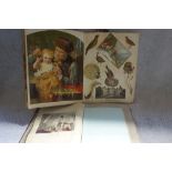 AN EARLY 19TH CENTURY SCRAP ALBUM WITH COMICAL PRINTS, AND A VICTORIAN SCRAP ALBUM