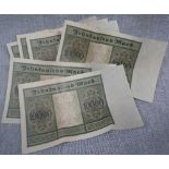 TWELVE GERMAN 10,000 MARK NOTES