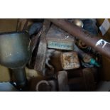 A COLLECTION OF WEIGHTS, DOOR KNOBS and sundries