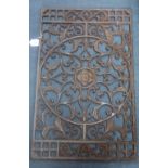 A VICTORIAN STYLE CAST IRON DOORSTEP GRATING, 74cm x 46cm