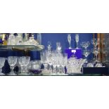 A COLLECTION OF GLASSWARE including Thomas Webb wine glasses