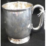 A SILVER TANKARD ENGRAVED 'Catriona', approx 6oz