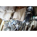 A COLLECTION OF 19TH CENTURY AND LATER FLATWARE