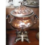 A 19TH CENTURY COPPER TEA URN, 45cm high