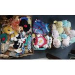 CARE BEARS; A COLLECTION OF FLUFFY TOYS, figures and a collection of similar fluffy toys to