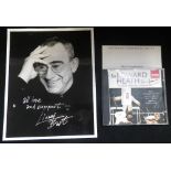 AUTOGRAPHS; A SIGNED BLACK AND WHITE PHOTOGRAPH of Lionel Bart, in silver pen and a signed Sir