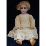 SIMON & HALBIG; AN EARLY 20TH CENTURY GERMAN BISQUE HEADED DOLL, stamped, 'S&H 1079 DEP GERMANY 8'